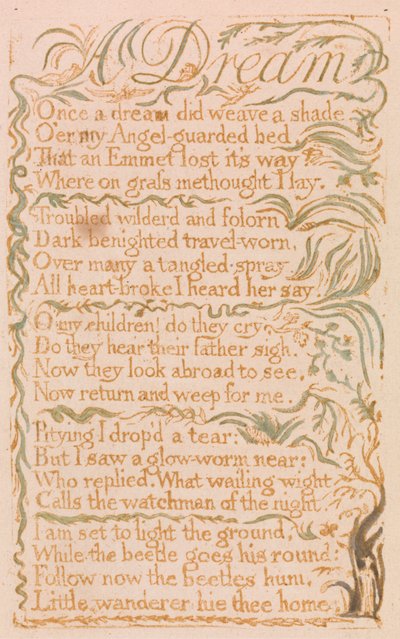 Ein Traum, Platte 4 aus Songs of Innocence, 1789 von William Blake